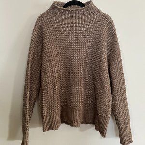 Chunky/Waffle Knit Mock Neck Soft Sweater